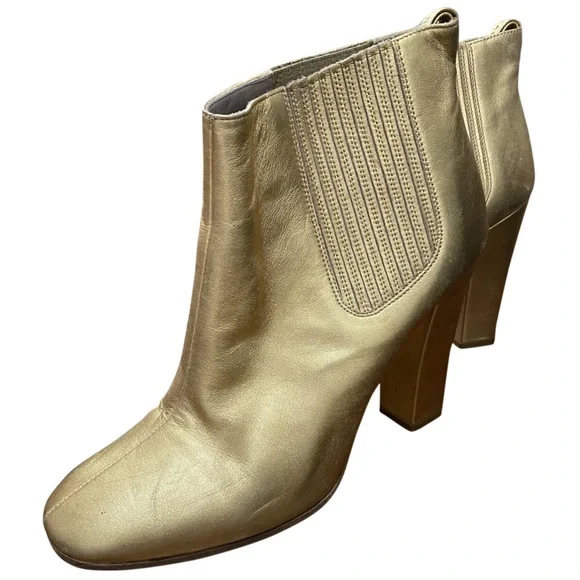 Marc by Marc Jacobs Gold Leather Ankle Boots. Size 39.5/8.5 - Picture 5 of 7